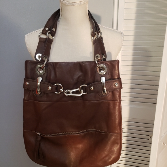 Handbags - B. Makowsky  Brown leather shoulder bag